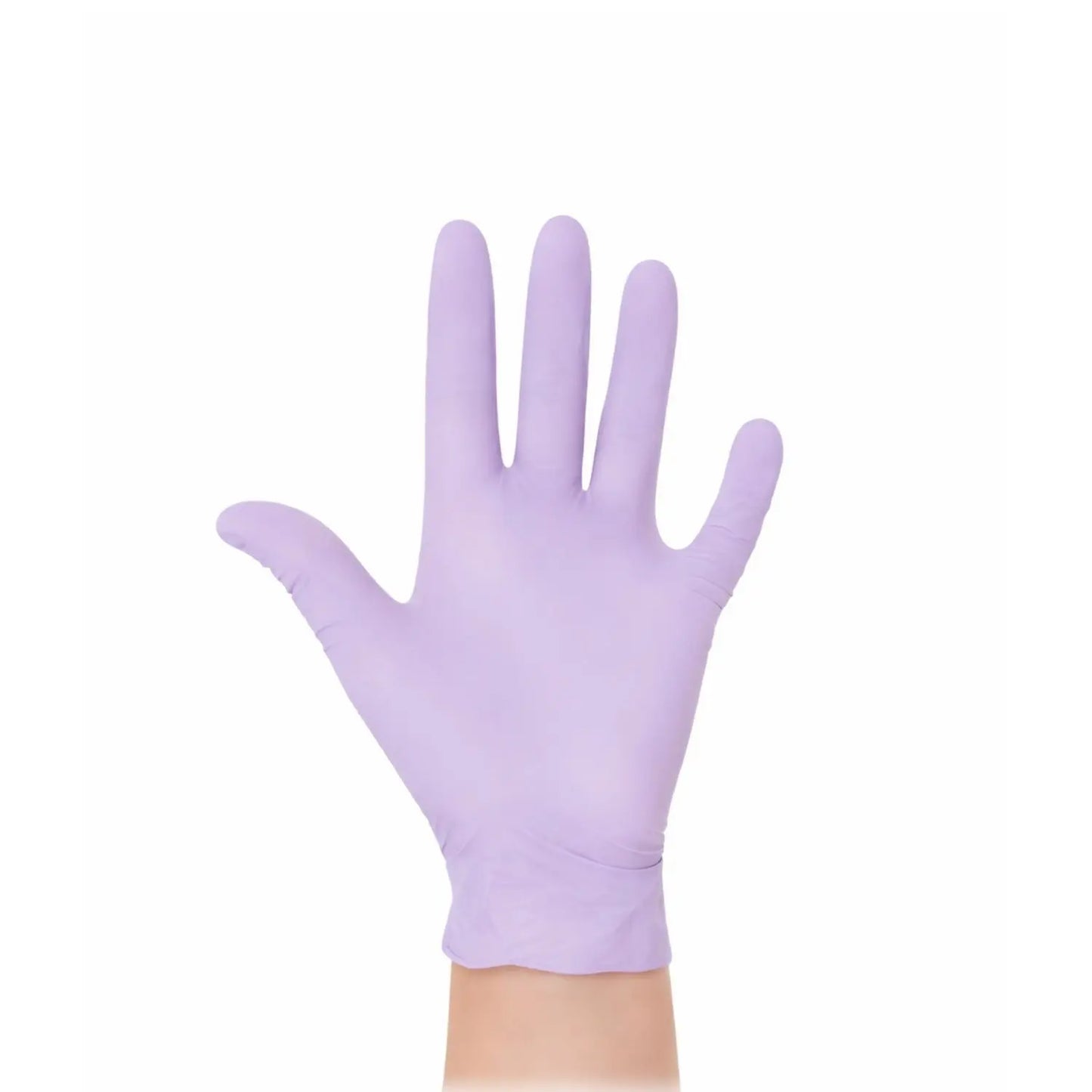 Guantes de examen de nitrilo color lavanda de Beracah Medica, tamaño XS, en caja con 250 piezas, para uso médico y sanitario.