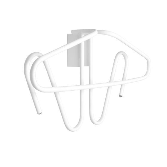 Gancho portamandil básico esmaltado de Beracah Medica, para colgar mandiles y accesorios en ambientes médicos y de cocina.