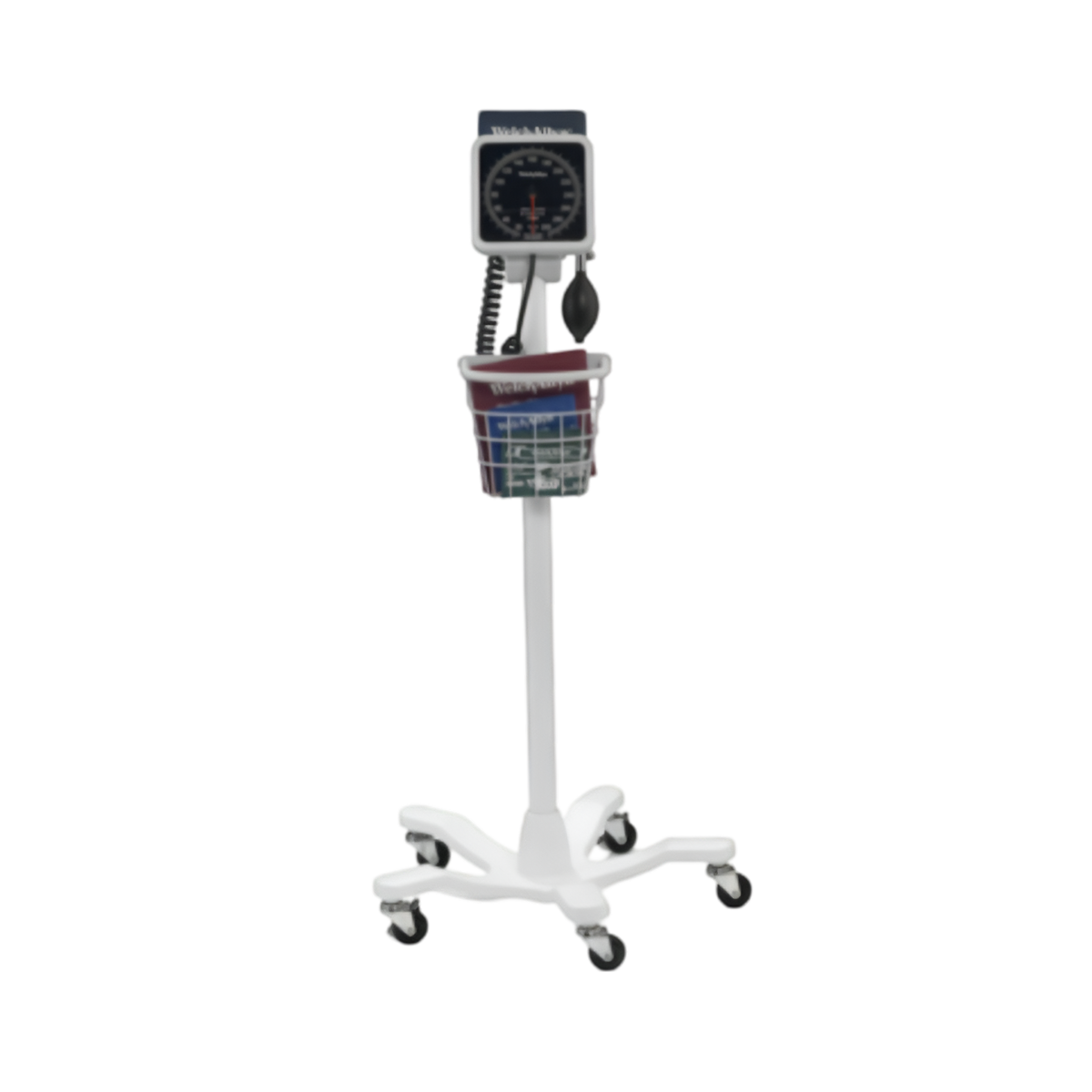 Baumanómetro aneroide de pedestal MSI de la marca Beracah Medica, muestra manómetro y manguito para medición de presión arterial
