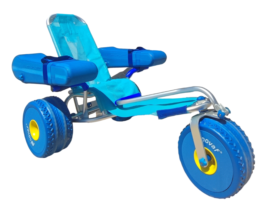 Silla anfibia infantil Beracah Medica modelo Baby, resistente y segura, con capacidad de carga de 65 kg, diseñada para niños.