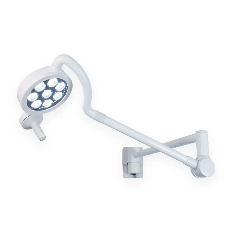 Lámpara quirófano sencilla de pared Beracah Médica, luz LED de 55,000 Lux, diseñada para salas de cirugía.