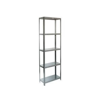 Anaquel esqueleto MSI de 5 entrepaños, tamaño 91x45x220cm, estructura metálica robusta en color gris, ideal para almacenamiento.
