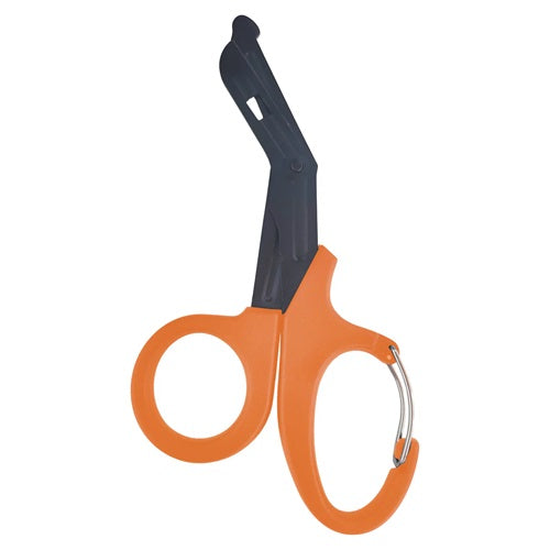 Tijeras de uso rudo de 15 cm color naranja de la marca Beracah Médica, con hojas de acero sólido para trabajo resistente.