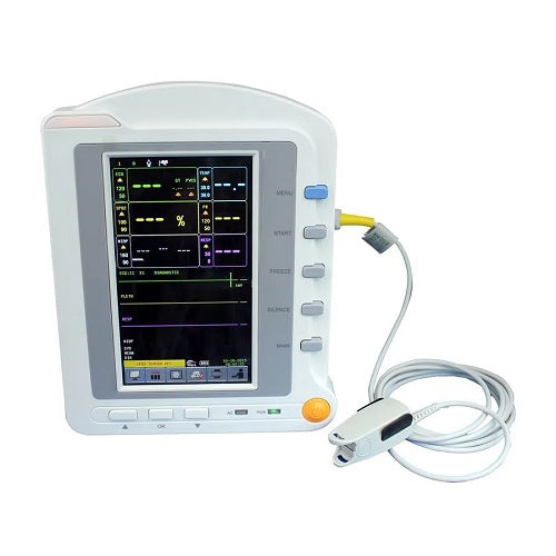 Monitor para paciente de signos vitales Beracah Medica de 7 pulgadas, para adultos, pediátricos y neonatales, con pantalla y parámetros múltiples.