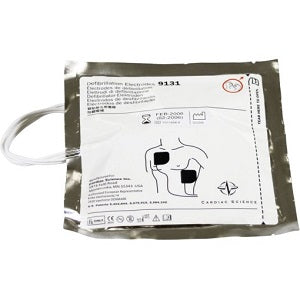 Electrodo adulto para desfibrilador PowerHeart G3 AED MSI de Beracah Medica, con adhesivo y cable para uso en emergencias.