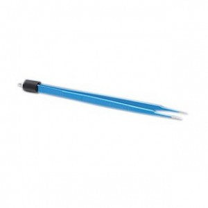 Pinza bipolar recta fina de 20 cm de la marca Beracah Medica, modelo MSI AAR-A822 para procedimientos médicos.