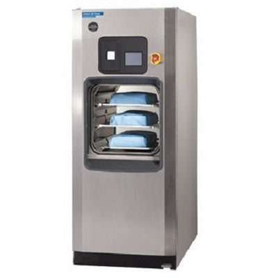 Autoclave de vapor autogenerado Beracah Medica de 250 litros, modelo 400 con puerta vertical y control de temperatura.
