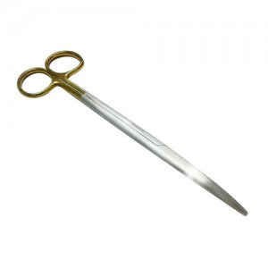 Tijeras Metzenbaum curvas de 18 cm de acero alemán con filo de tungsteno, marca Beracah Medica, para uso médico.