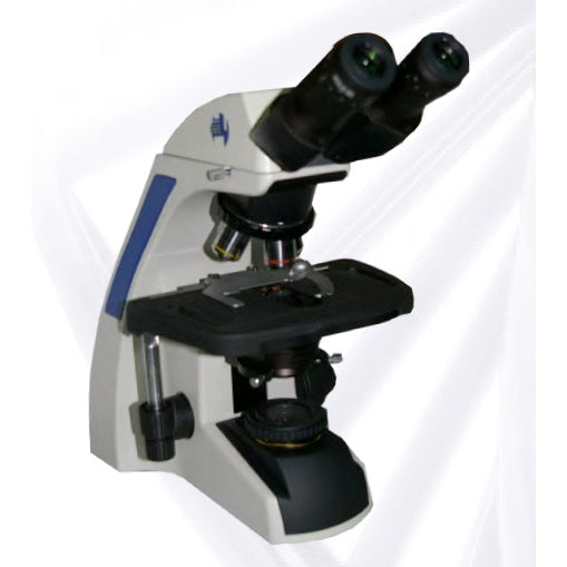Microscopio binocular biológico Plan Acromática al infinito de campo claro de la marca Beracah Medica, con objetivos y oculares.