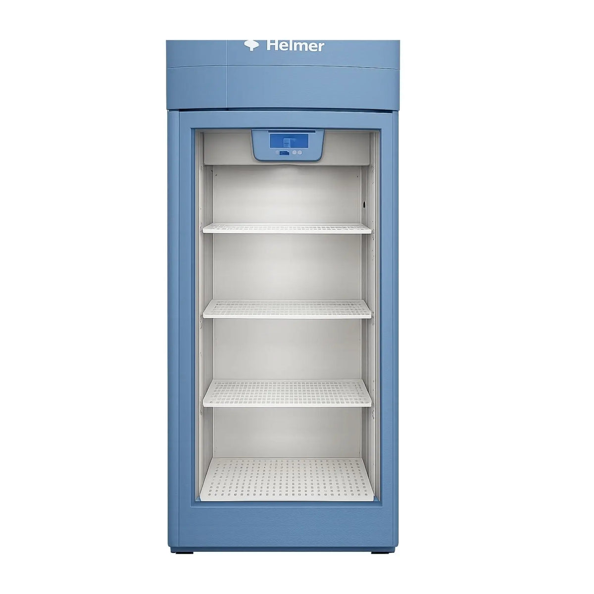 Refrigerador para laboratorio Beracah Medica iRL-125-GX i-Series, capacidad de 714 L, interior con estantes y control digital.