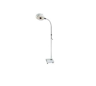 Lámpara de diagnóstico LED de pedestal para examinación, marca Beracah Médica, con brazo ajustable y luz brillante.