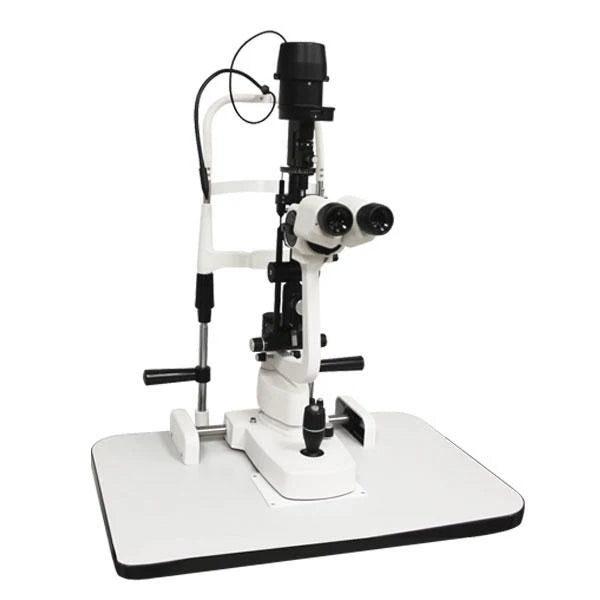 Lámpara de hendidura de luz halógena Beracah Medica Mod. HS-5000 para oftalmología, con brazo ajustable y lente de precisión