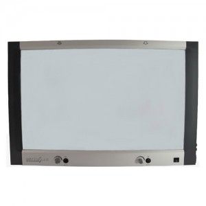 Negatoscopio doble plano LED de 6300 lux, 2.4 cm de grosor, con pantalla grande para imágenes médicas.