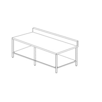 Mesa lisa MSI Beracah Medica de 150 cm con respaldo y entrepaños, dimensiones 150x70x90 cm, superficie lisa y resistente