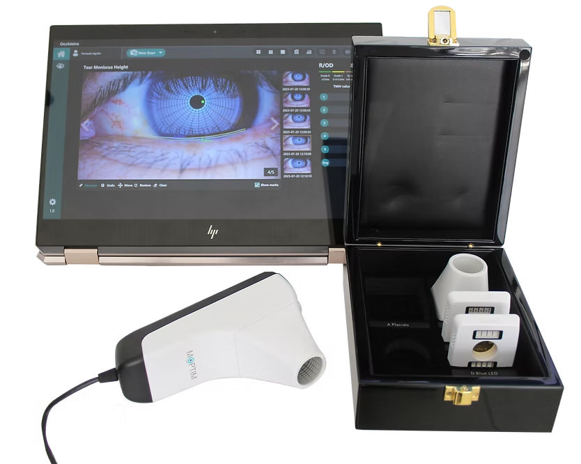 Imagen del analizador de ojo seco Mod. DEA de Beracah Medica, equipo oftalmológico para evaluar la sequedad ocular.