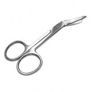 Tijeras de Lister de 11 cm de la marca Beracah Médica, con botón y filo afilado para cortes precisos.