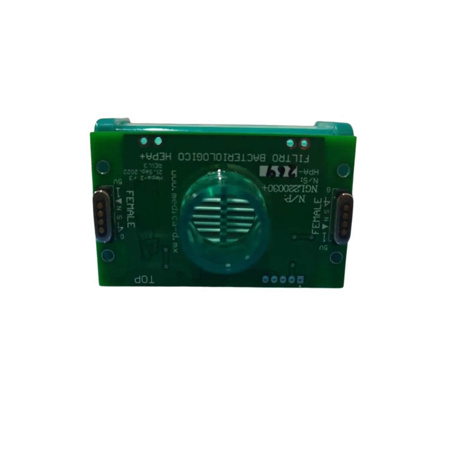 Filtro de bacterias reusable verde PCB para Ventilador Smart