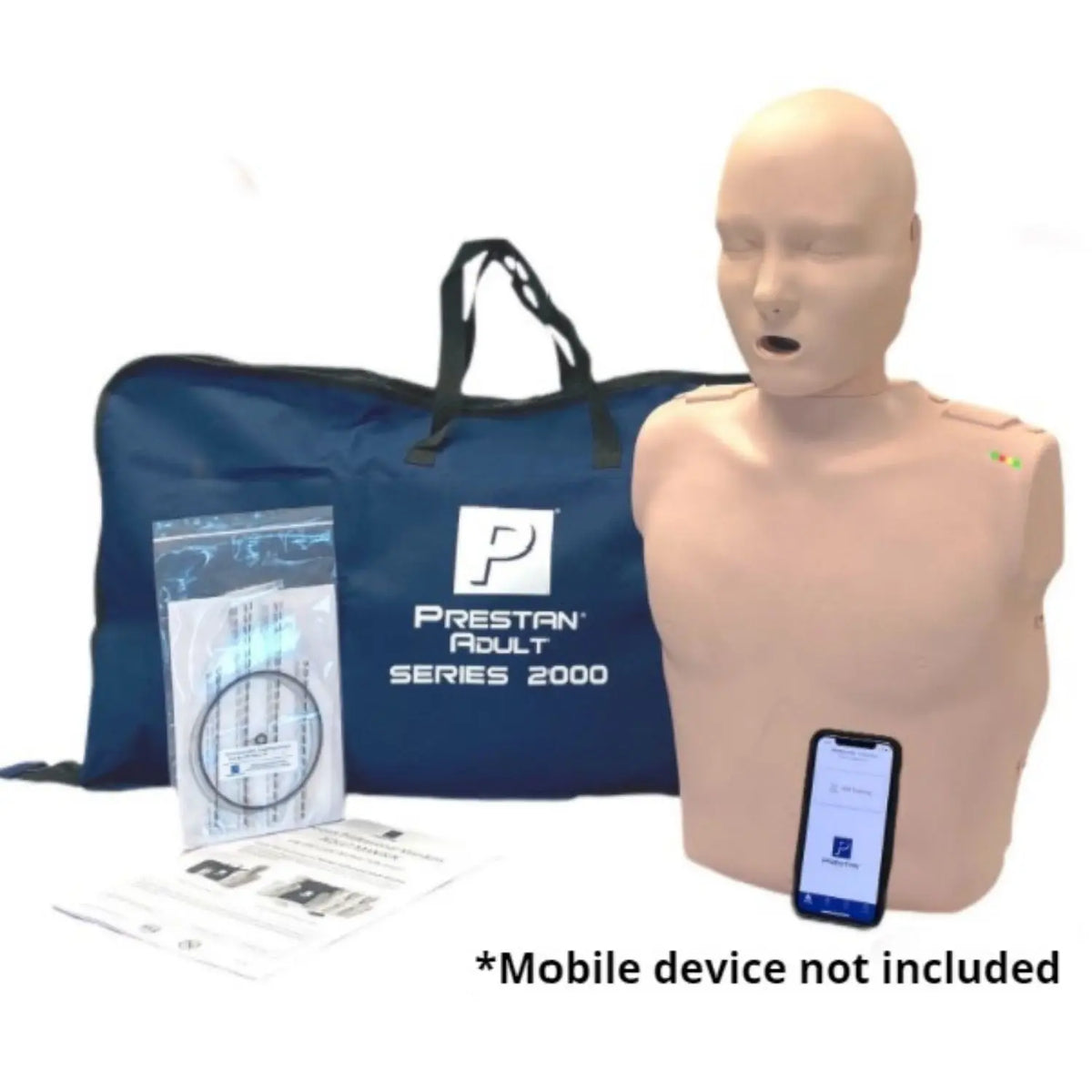 Maniquí de RCP adulto Prestan Profesional de piel media con sistema de retroalimentación, para entrenamiento en reanimación.