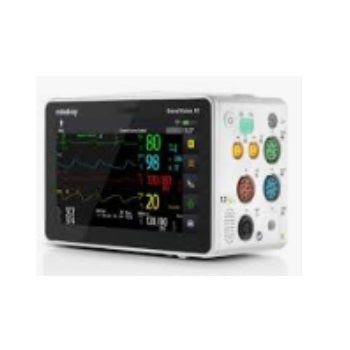 Monitor para paciente Signos vitales de 6 parámetros, pantalla de 5 pulgadas, modelo Benevision N1 de Mindray, en soporte clínico.