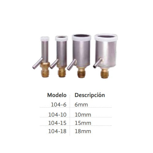 Criocámara Beracah Medica modelo 104-10 de 10 mm para conservación en frío, vista de la cámara y su tamaño.