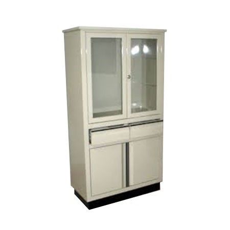 Vitrina doble MSI Beracah Medica modelo Hamilton de 80x40x180 cm en lámina de 22 mm, con puertas de vidrio y estructura resistente.