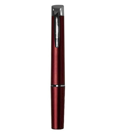Lámpara de bolsillo para diagnóstico en color vino de la marca Beracah Médica, con luz portátil para examinar detalles médicos.