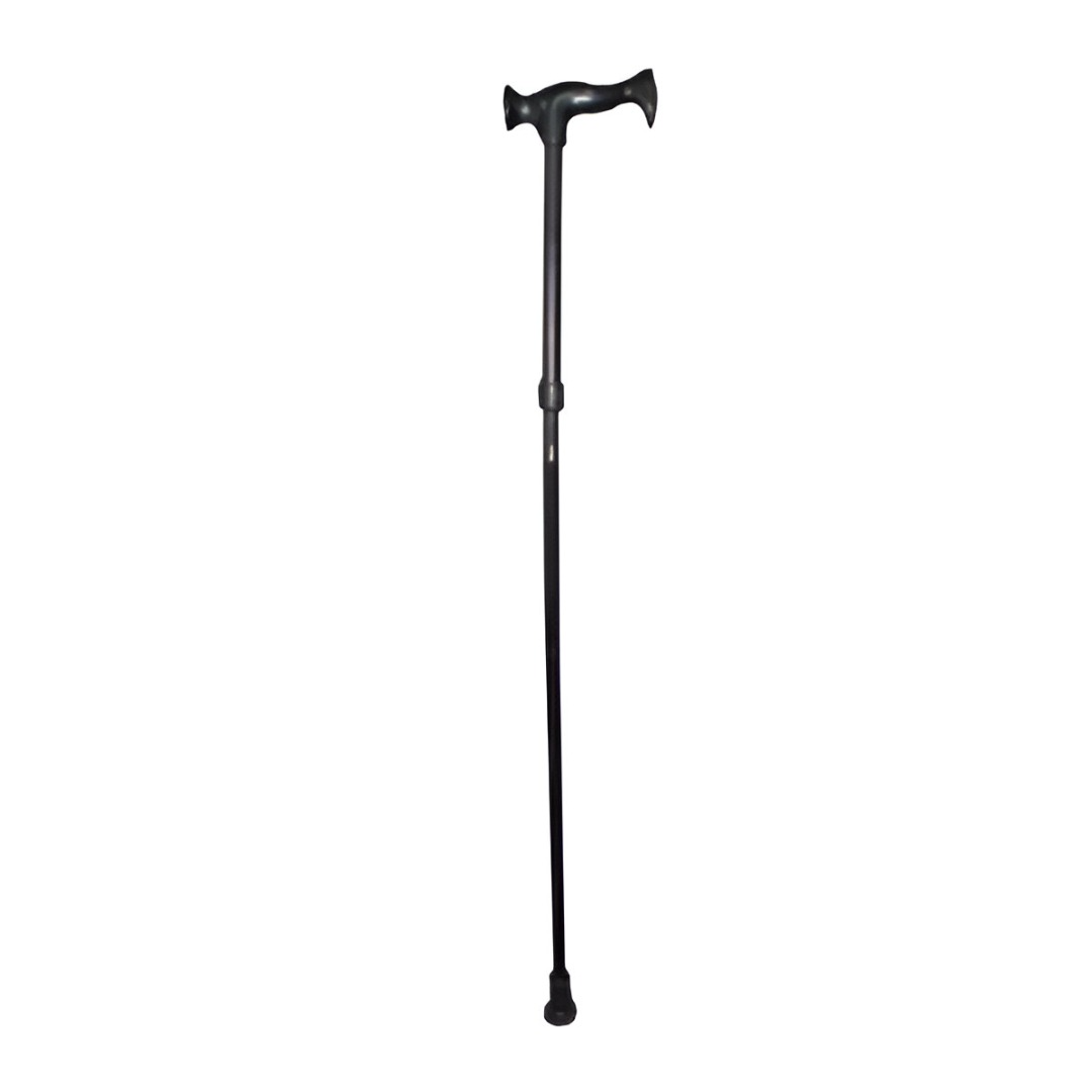 Bastón de aluminio plegable negro con mango alemán de plástico, bastones de Beracah Médica, fácil de transportar y resistente