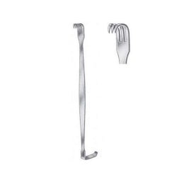 Separador Senn con 3 garras agudas de 16 cm, herramienta médica de la marca Beracah Médica, para procedimientos médicos.