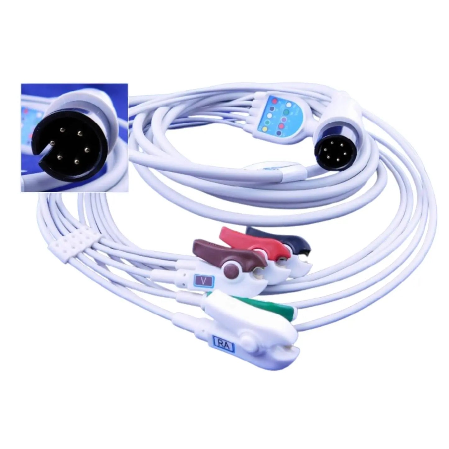 Cable de ECG 5 derivaciones pinza compatible con multimarca
