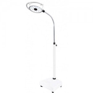 Lámpara de emergencia de piso MSI Beracah Médica con múltiples LED y 25,000 lux, batería integrada para iluminación de emergencia.