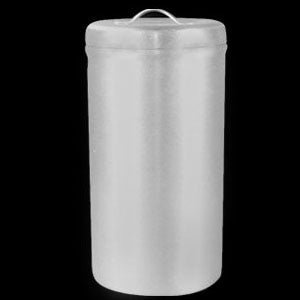 Recipiente porta abatelenguas en acero inoxidable Beracah Medica con tapa, resistente y práctico para uso médico.