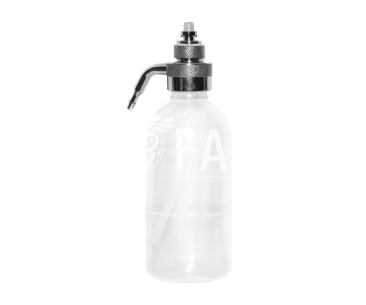 Frasco humidificador reutilizable para flujómetro Ohio Ohmeda, marca Beracah Medica, con detalles del equipo médico en la imagen.