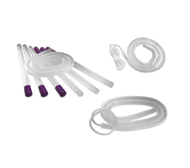 Juego de 5 tubos de evacuación de humo de mano, 1.8 mts, 7/8" de diámetro, desechables y estériles, marca Beracah Medica.