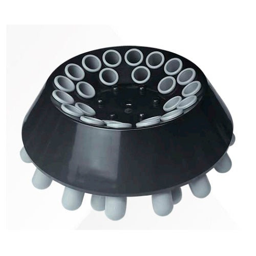 Rotor angular de 24 tubos de 10 ml para centrifugadora FUGE II MSI de Beracah Medica, en uso en laboratorio.