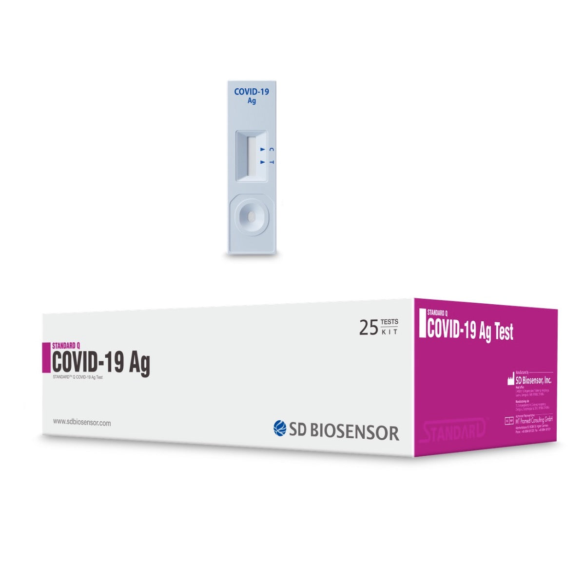 Prueba rápida de antígeno COVID-19 Nasofaringea Beracah Medica, caja con 25 unidades, prueba para detección de coronavirus.