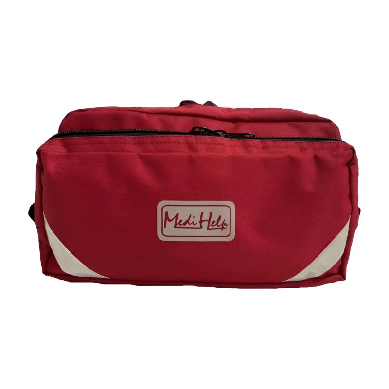 Mochila vacía Micropack de Beracah Médica en color rojo, ideal para botiquín o uso médico, vista frontal.