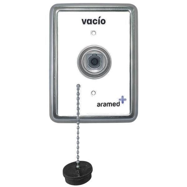 Toma de vacío para pared Beracah Médica Aramed NFPA con conexión Aramed / AGA, diseñada para sistemas de vacío médicos.