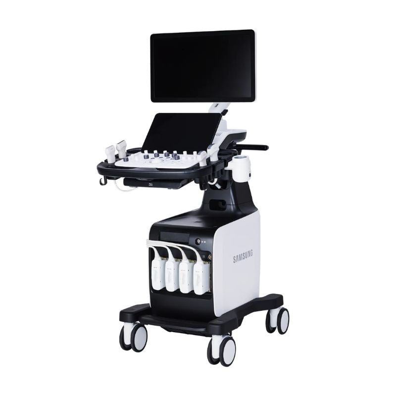 Ultrasonido Samsung V6 de Beracah Medica, dispositivo médico de ultrasonido con pantalla y controles en la imagen.