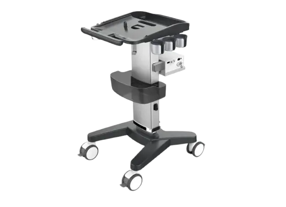 Carro para ultrasonido portátil Beracah Medica, trolley robusto con ruedas para equipos de ultrasonido médicos.