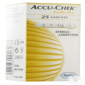 Lancetas Softclix II para sensor de Beracah Medica, paquete con 25 piezas, muestra las lancetas para pruebas de glucosa en la piel