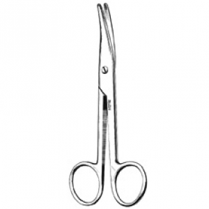 Tijeras Mayo curva de 14 cm de la marca Beracah Medica, con mango ergonómico y hoja afilada para precisión en corte.