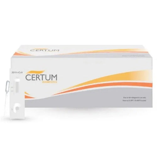 Prueba de detección de anticuerpos IgG/IgM de SARS-CoV-2 en cassette, caja con 25 pruebas, marca Beracah Medica.