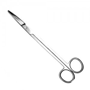 Tijeras Mayo curva de 23 cm de la marca Beracah Médica, tijeras económicas con hoja curva para uso médico y profesional