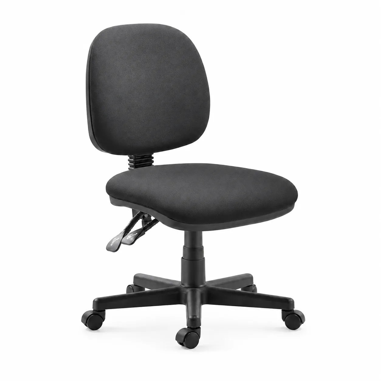 Silla giratoria de respaldo alto para paciente en vinipiel, silla para consultorio de la marca Beracah Medica, en color negro.