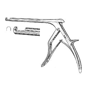 Pinza cervical Spurling-Kerrison de 5 mm y 15.2 cm de la marca Beracah Medica, herramienta MSI para procedimientos médicos.