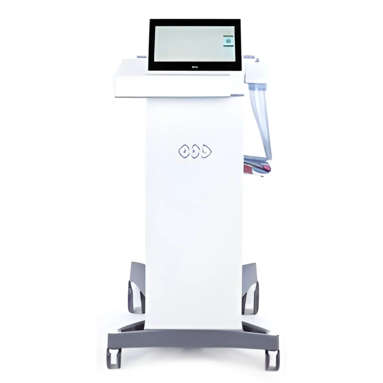 Carro de montaje para electrocardiógrafo digital Beracah Medica Mod. ECG 8 BTL, con ruedas y soporte para equipo médico.