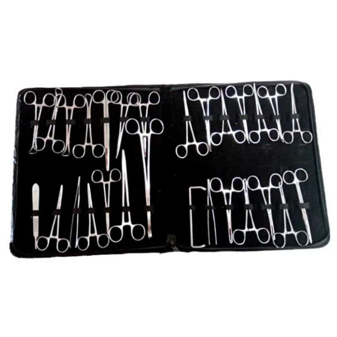 Set de instrumental de cirugía menor Premium Beracah Médica, 28 piezas, con instrumentos de forja alemana para procedimientos precisos.