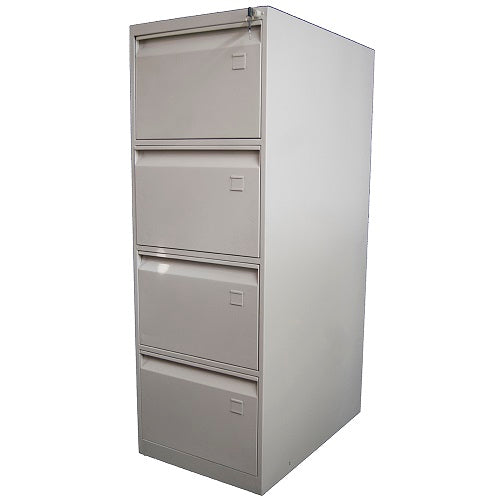 Archivador MSI de 4 gavetas, tamaño 1.35 m de altura, 45 cm de ancho y 70 cm de fondo, en color gris oscuro.
