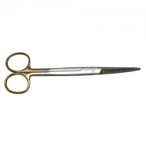 Tijeras Mayo curva de 17 cm de la marca Beracah Medica con hoja de tungsténo, ideales para uso médico y profesional.