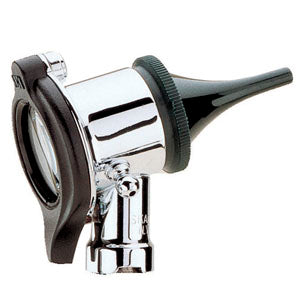 Otoscopio neumático halógeno Welch Allyn de 3.5V para MSI, con mango y lentes claros en imagen.